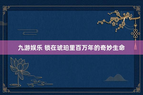 九游娱乐 锁在琥珀里百万年的奇妙生命